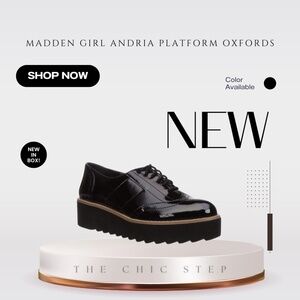 Madden Girl Andria Lace-Up Platform Oxfords Black
